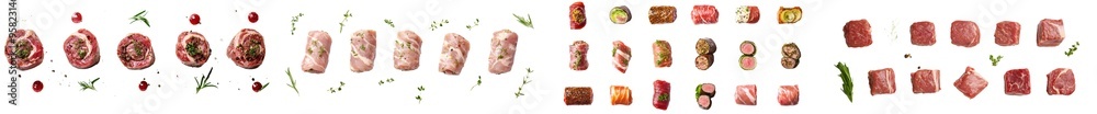 Poster pork tenderloin side view on transparency