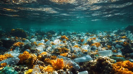 Naklejka premium Studies reveal how plasticeating bacteria could help clean up ocean pollution reduce environmental impact