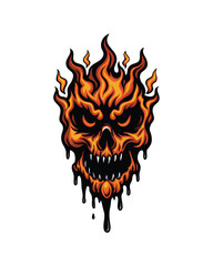 A fiery demon-like monster with a molten body dripping lava.