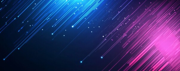Obraz premium Abstract technology background with a blue and pink gradient color, lines, and light effect design illustration.