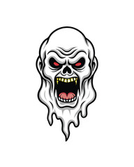 A transparent, ghostly monster with a distorted, open mouth revealing sharp teeth and a red tongue.