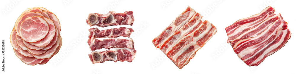 Poster an image of a full-length pork loin viewed on a transparency background
