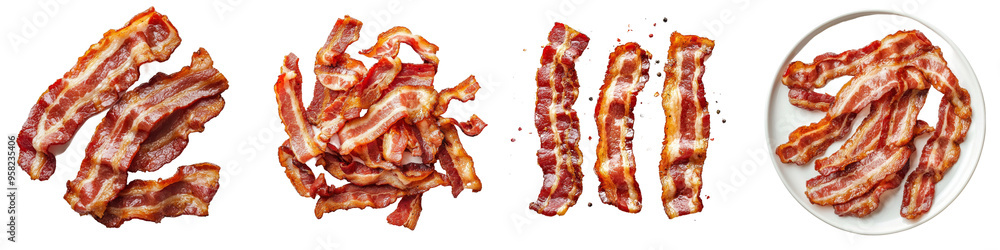 Aufkleber Full-length bacon view on a transparency background