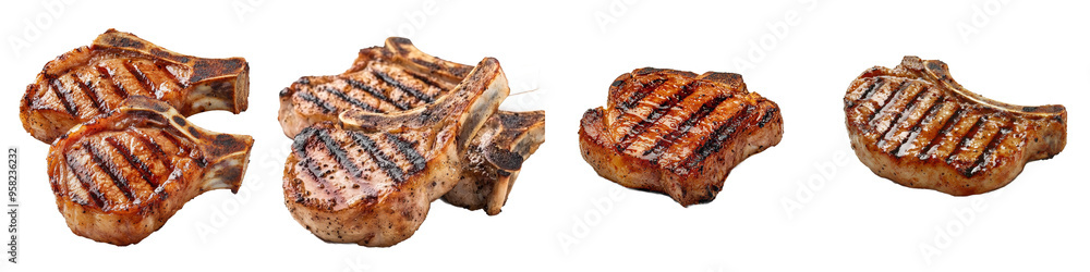 Poster Pork chops in full length on transparency