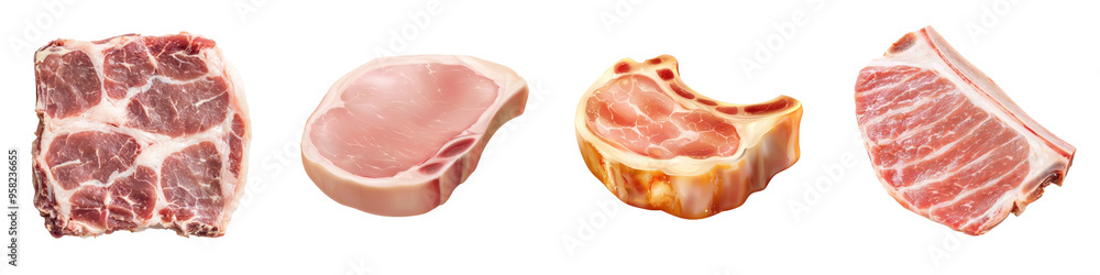 Poster a full-length view of pork tenderloin on a transparent background