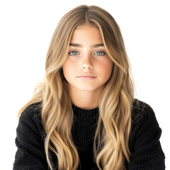 Naklejka premium 9 Year Old Girl Isolated