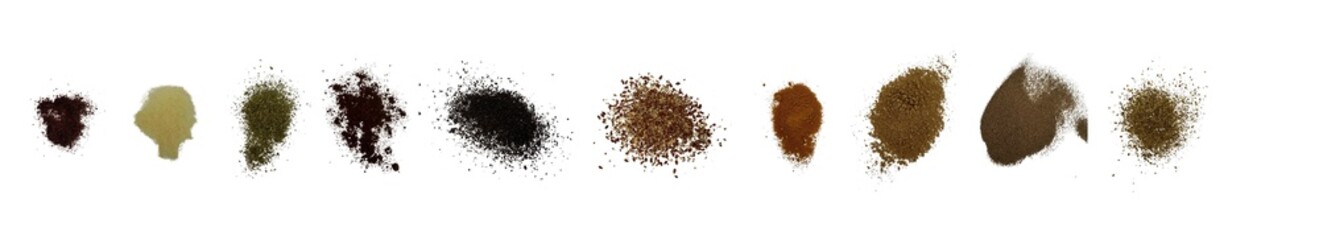 Close-up macro shot of various spices