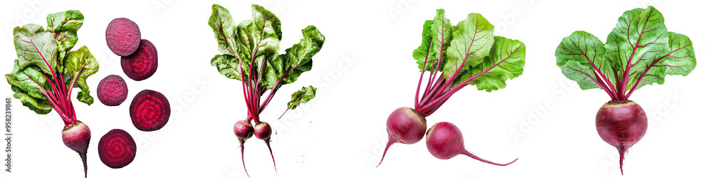 Sticker Top view of a beetroot on a transparent background