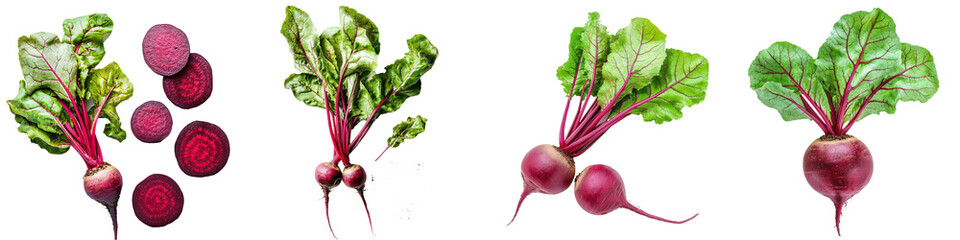 Top view of a beetroot on a transparent background