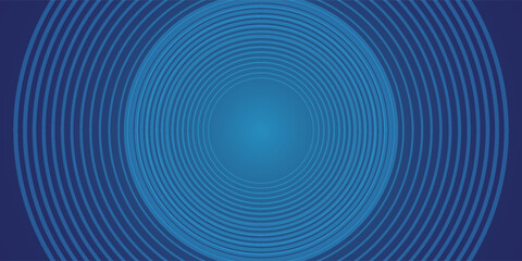 Dark blue abstract vector background with bright and elegant glowing circle lines stacked together, 3D cover of business presentation banner or night party.