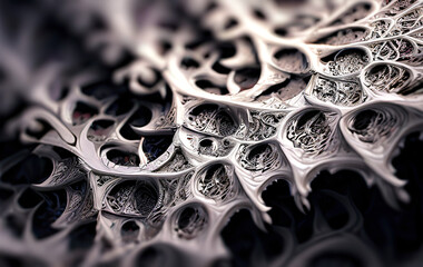 Detailed fractal pattern in monochrome background