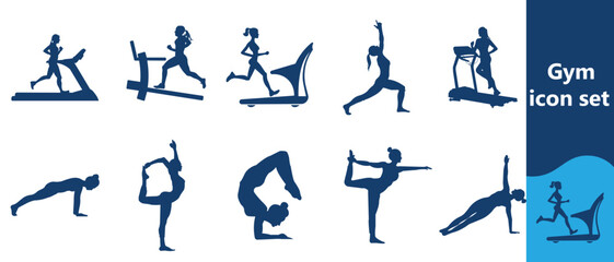 Gym icon set, an app icon for gym or fitness-related applications.