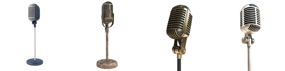 Fototapeta premium Background of transparency and an old school microphone