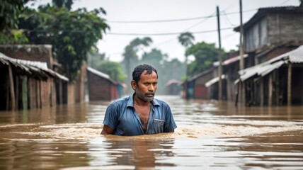 Flood affected area and miseries of people