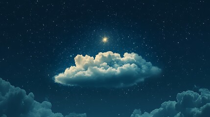 Fototapeta premium Night Sky with Clouds and Stars