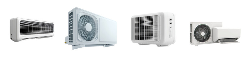 Obraz premium Transparency background with air conditioning unit outside,