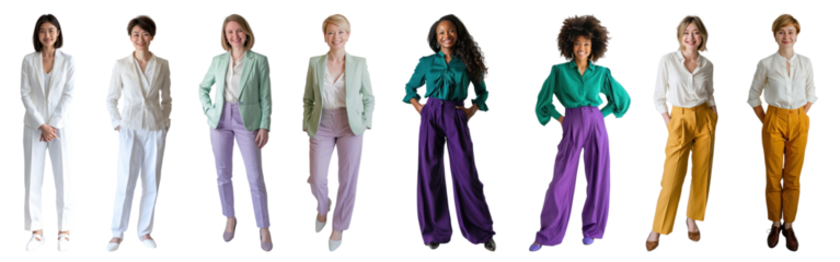 Diverse women full body png cut out element set