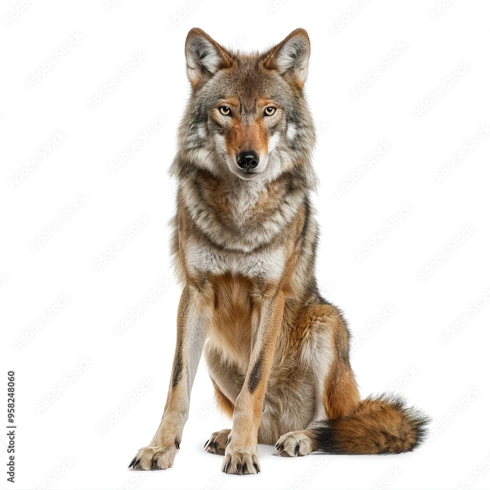 Wall mural arabian wolf on transparent background isolated on white background