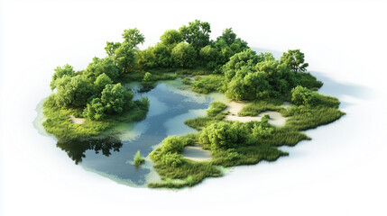 Green environment with ponds