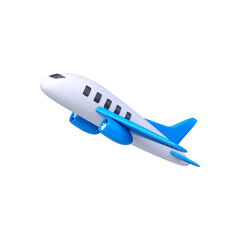 3d illustration of an airplane taking off. Travel or air transportation concept.