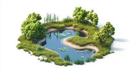 Green environment with ponds