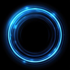 Abstract blue neon circle