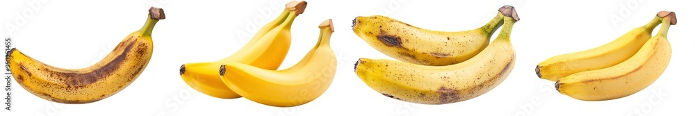 Poster an isolated banana with a clipping path on a white background