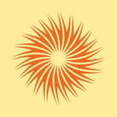 Twisted Radial Orange Bursting Triangle Arrows