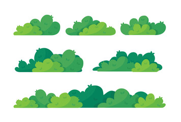 Green bush blossom. grass bush vector illustration
