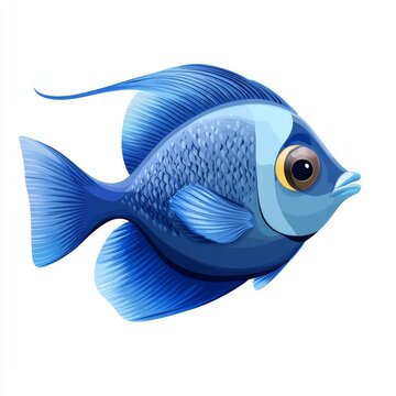 recommend clip art: vector graphic of a blue tang fish