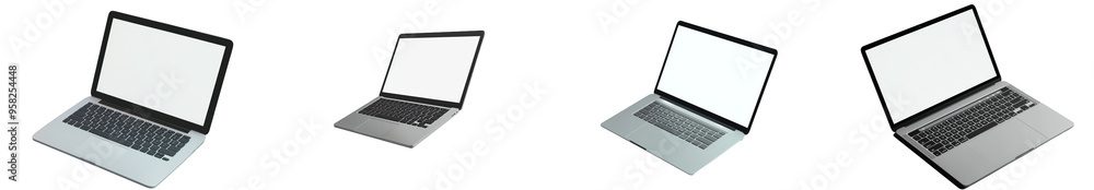 Aufkleber In this mock-up, a computer is isolated from a shadowy background