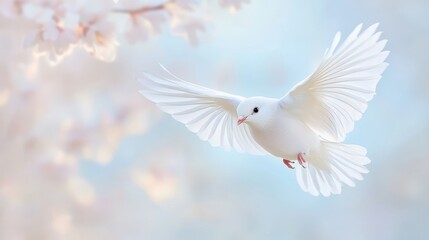 Obraz premium A serene bird soaring high in the sky, captured mid-flight, embodying grace and the essence of freedom.