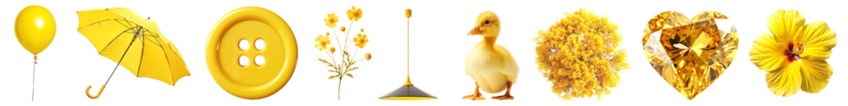 yellow object png cut out element set