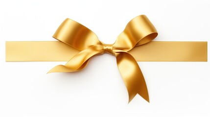 luxurious gold ribbon isolated on white background