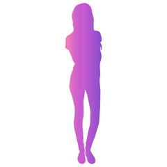 Happy Women Day Silhouette on White Background. Vector Illustration with Flat Colorful Style.