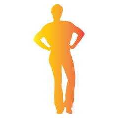 Happy Women Day Silhouette on White Background. Vector Illustration with Flat Colorful Style.
