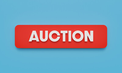 Auction, banner or sign. Internet business, online auction.