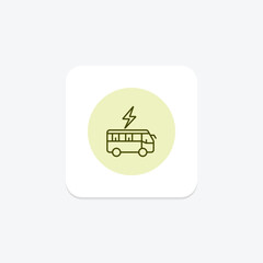 Electric Bus line icon , vector, pixel perfect, illustrator file