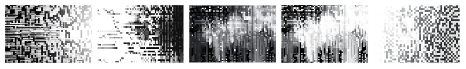 PNG Pixelated overlay effects isolated set