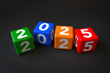 New Year 2025 Creative Design Concept - 3d Rendering
