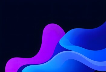 Abstract colorful waves in shades of blue, purple, and pink against a black background