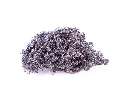 steel wool, isoleted, white background.