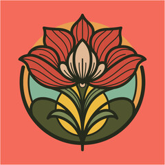 Art Nouveau Flower 08