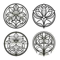 Art Nouveau Flower 09
