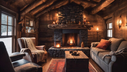 living room interior with fireplace