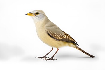 Fototapeta premium Cattle tyrant bird on white background, AI Generated