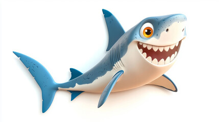 shark cartoon isolated on white