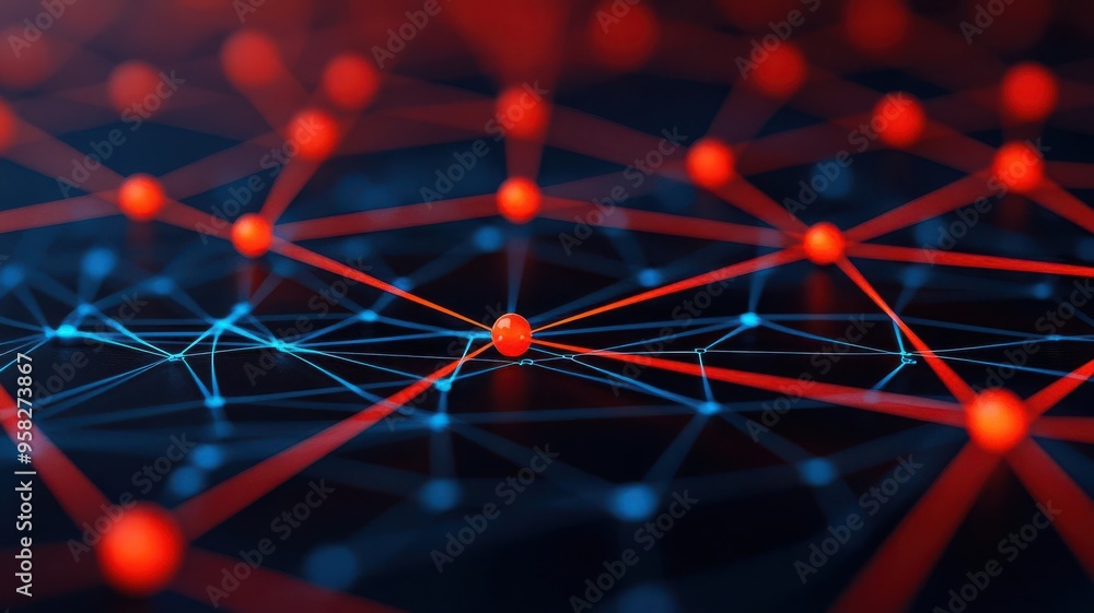 Aufkleber digital map with points marking important internet information, internet points information, network