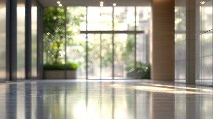 blurred office lobby entrance building