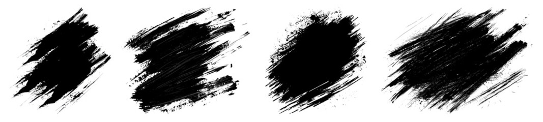 Abstract brush stroke png cut out element set